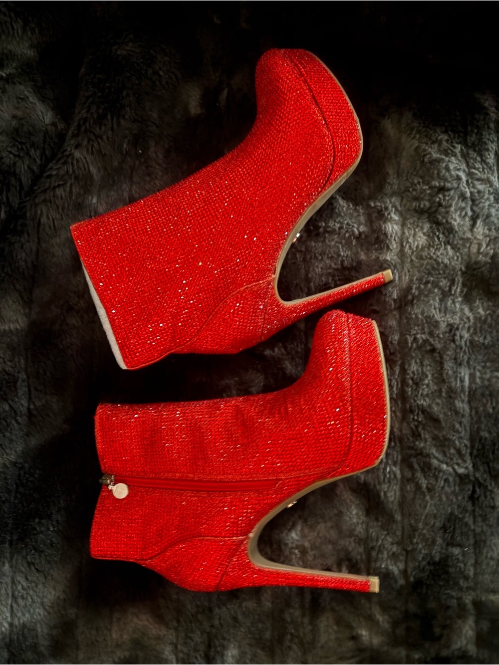 Thalia Sodi- Red Rhinestone Bootie